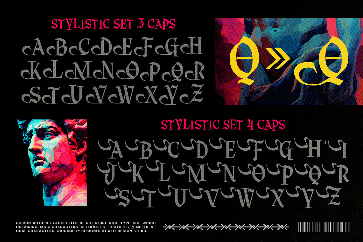 Chiron Rothen Typeface, a Blackletter Font by alit design
