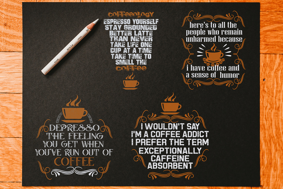 Coffee Quotes SVG Cricut Vol2, a Decorative Illustration by Tosca Digital (Photo 2 of 5)