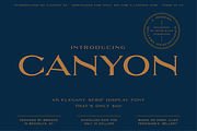Canyon - An Elegant Serif Typeface, a Sans Serif Font by Bnick (Thumbnail 1 of 9)