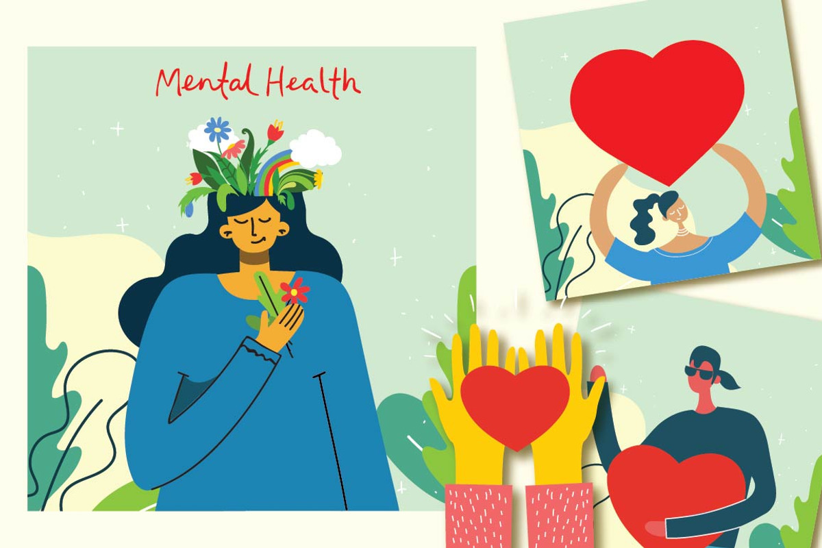 Mental Health illustrations, a Healthcare Illustration by Virinaflora (Photo 2 of 5)