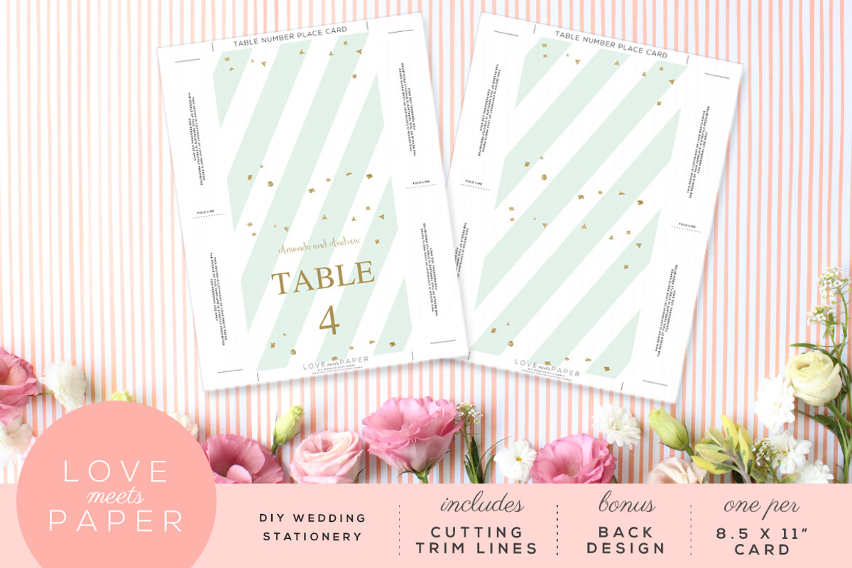 Table Place Card Template PC3009, a Card Template by Love Meets Paper (Photo 2 of 2)