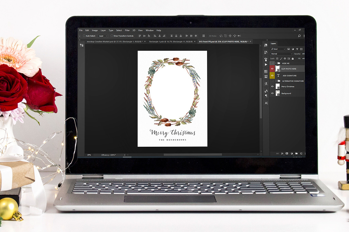 Christmas Card Photo Template, a Card Template by Nifty Template Studio (Photo 5 of 6)
