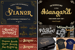 Huge Vintage Font Bundle