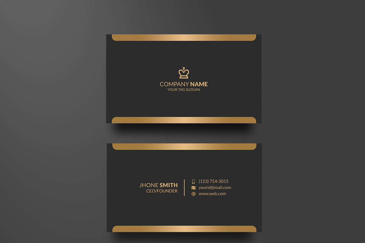Golden Business Card design, a Business Card Template by Helal Shop (Photo 3 of 3)
