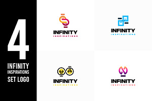 Set of Infinity Bulb Idea Logo