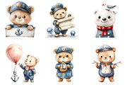 Bear Sailor Clipart, Nautical Clipar, an Illustration by CreationArt (Thumbnail 2 of 5)