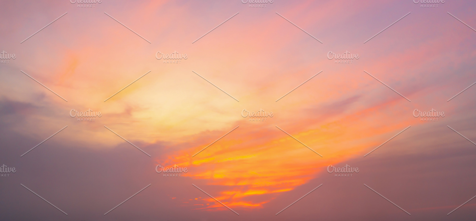 Sunset sky. Abstract nature background. Dramatic blue with orang, a Background Photo by Tampatra