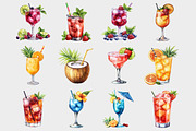 Watercolor Summer Drinks Clipart, a Seasonal Illustration by Design Market (Thumbnail 3 of 4)