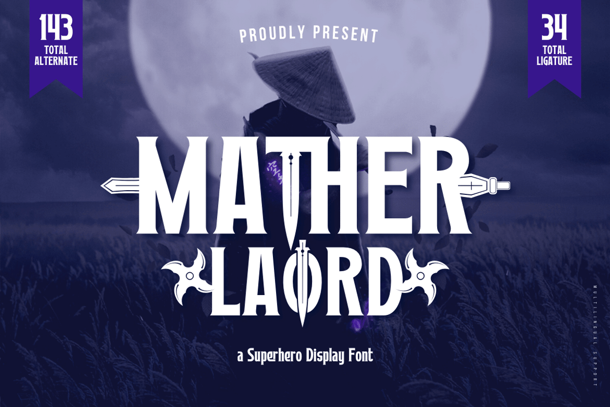Mather Laord | Display Hero Font, a Serif Font by twinstd (Photo 1 of 13)