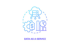 Data as service blue gradient concep, an Icon by IMG Visuals