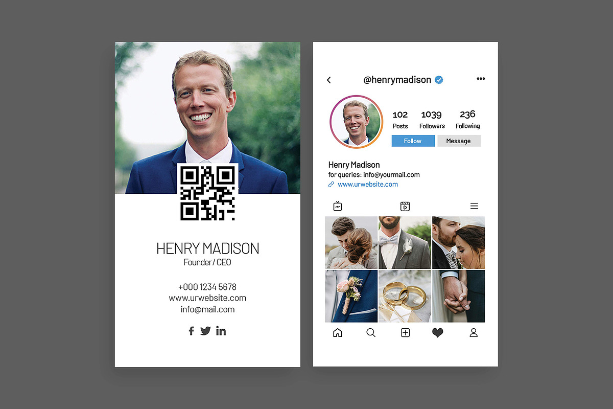 Modern Instagram IG Business Card, a Business Card Template by Saman Osama (Photo 2 of 5)