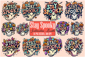 stay spooky sublimation bundle, a Seasonal Illustration by Craft Nest