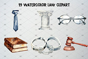 Watercolor Law Clipart Set, 19 PNG, an Illustration by CropUp Creative (Thumbnail 2 of 5)