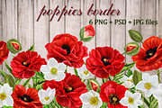 Pattern, border red poppies, a Pattern Graphic by SokolovaSv (Thumbnail 1 of 3)