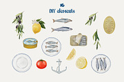 Sardine Watercolor Aesthetic, a Food Illustration by Catch the Dream Art (Thumbnail 3 of 10)