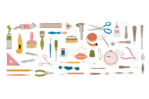 Handmade tools. Crafting set for, an Object Illustration by Onyx