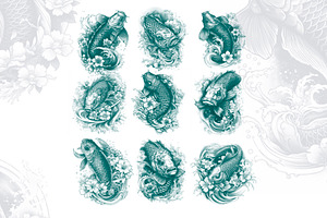 Koi Carp Fish Designs For Procreate