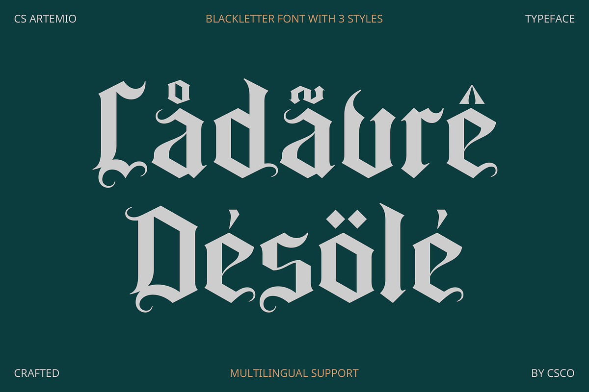 CS Artemio – Blackletter Font, a Blackletter Font by Craft Supply Co. (Photo 3 of 8)