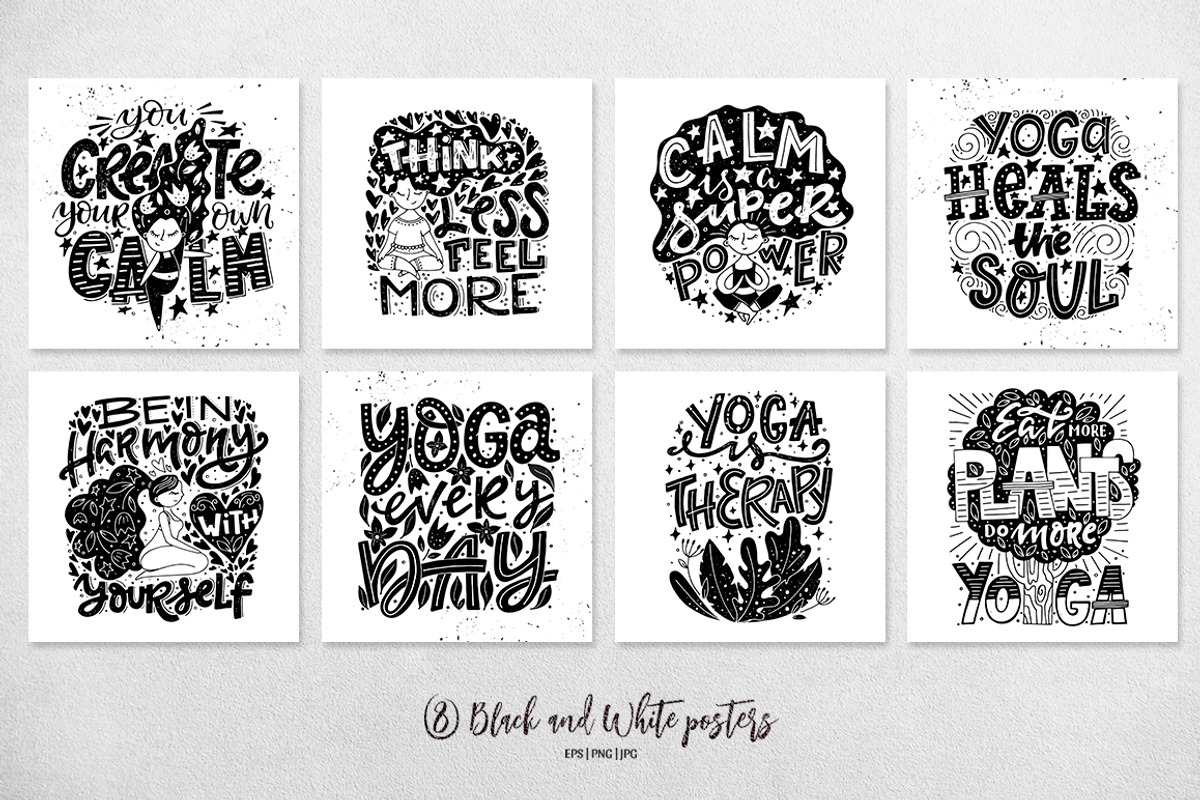 Hand lettering Yoga Posters, an Object Graphic by DariSmartArt (Photo 3 of 11)