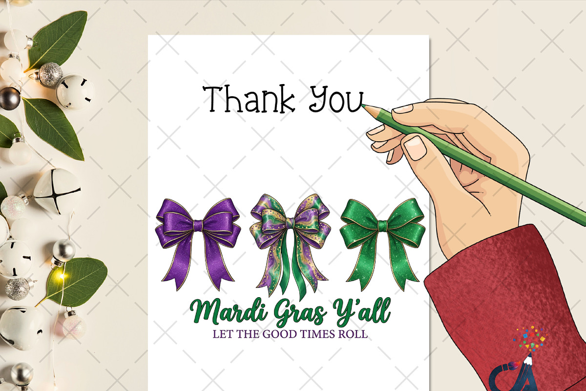 Preppy Mardi Gras Y'all Png, an Illustration by Creative Art (Photo 2 of 6)