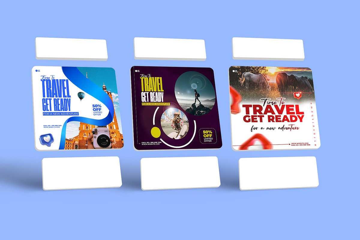 5 Social Media travel Templates, a Social Media Template by graphic bakers (Photo 6 of 10)