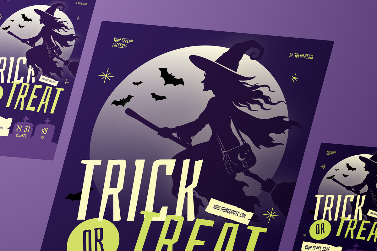 Trick or Treat Halloween Flyer Set, a Flyer Template by Annora Studio (Photo 6 of 6)