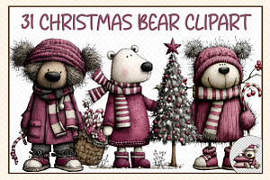 Christmas-bear-clipart, an Illustration by cherrydesign