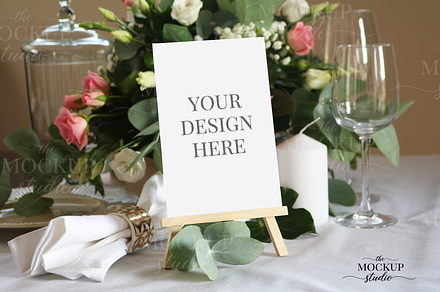 Elegant Table Number Mockup