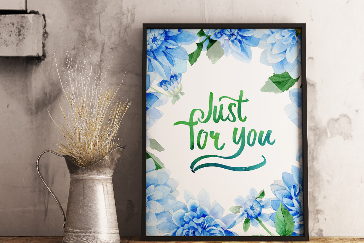 Blue dahlia watercolor PNG clipart, a Decorative Illustration by WatercolorPNG.com (Photo 7 of 8)