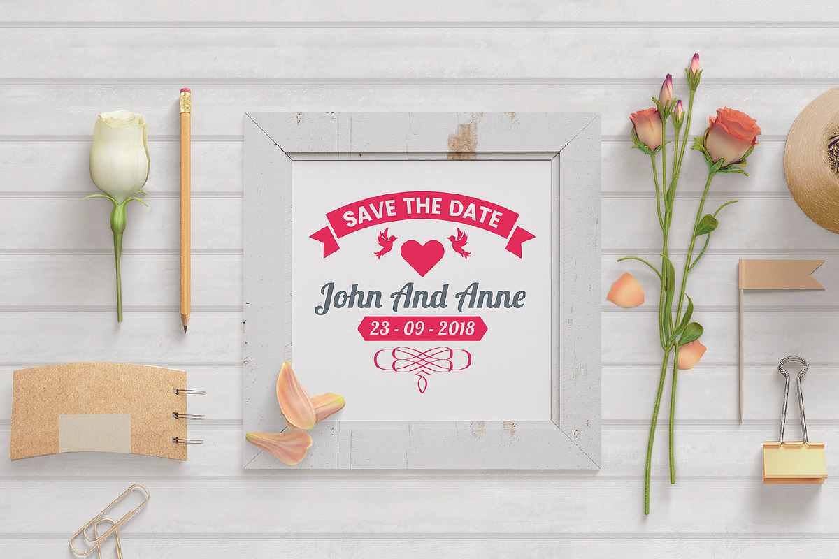43 WEDDING VINTAGE BADGE & RIBBON, an Invitation Template by Toonsteb (Photo 7 of 14)