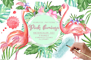 Pink flamingo set