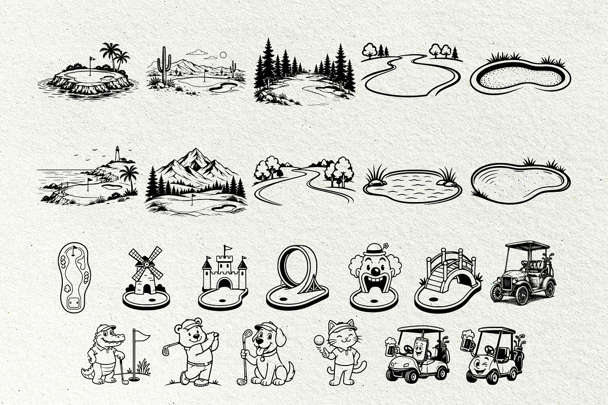 Golf SVG Bundle Sport Icons, an Outline Icon by DENIDigitalArtSudio (Photo 6 of 7)