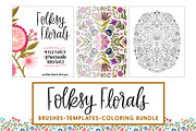 Folksy Florals Design Bundle, a Texture Illustration by On the Mark Designs (Thumbnail 1 of 11)