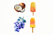 Watercolor Summer Tropical Fruits, an Illustration by Designworld (Thumbnail 6 of 6)