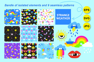 Seamless Pattern Strange Weather