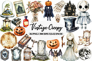 Vintage Creepy Halloween Clipart Bun, an Illustration by Daily.Designs (Thumbnail 1 of 5)