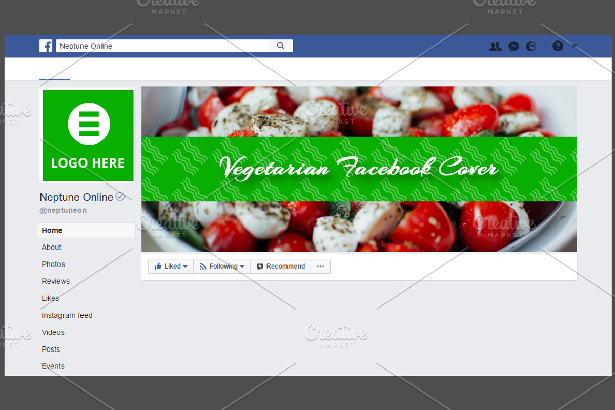 Vegetarian Food Facebook Cover theme, a Social Media Template by NeptuneDesign (Photo 2 of 2)