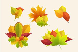 various autumn leaves in vibrant set, an Object Illustration by IfH