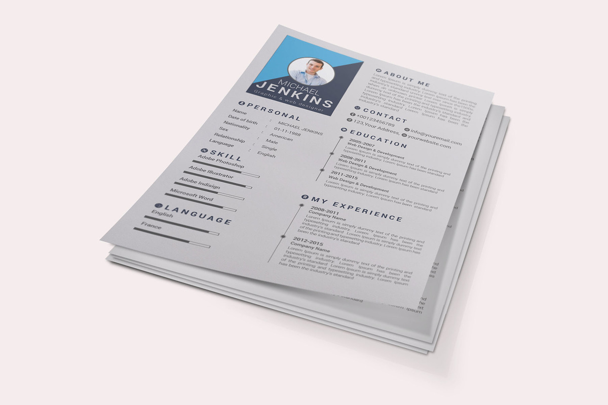 Resume Template and Cover Letter, a Resume Template by designvillage (Photo 3 of 13)
