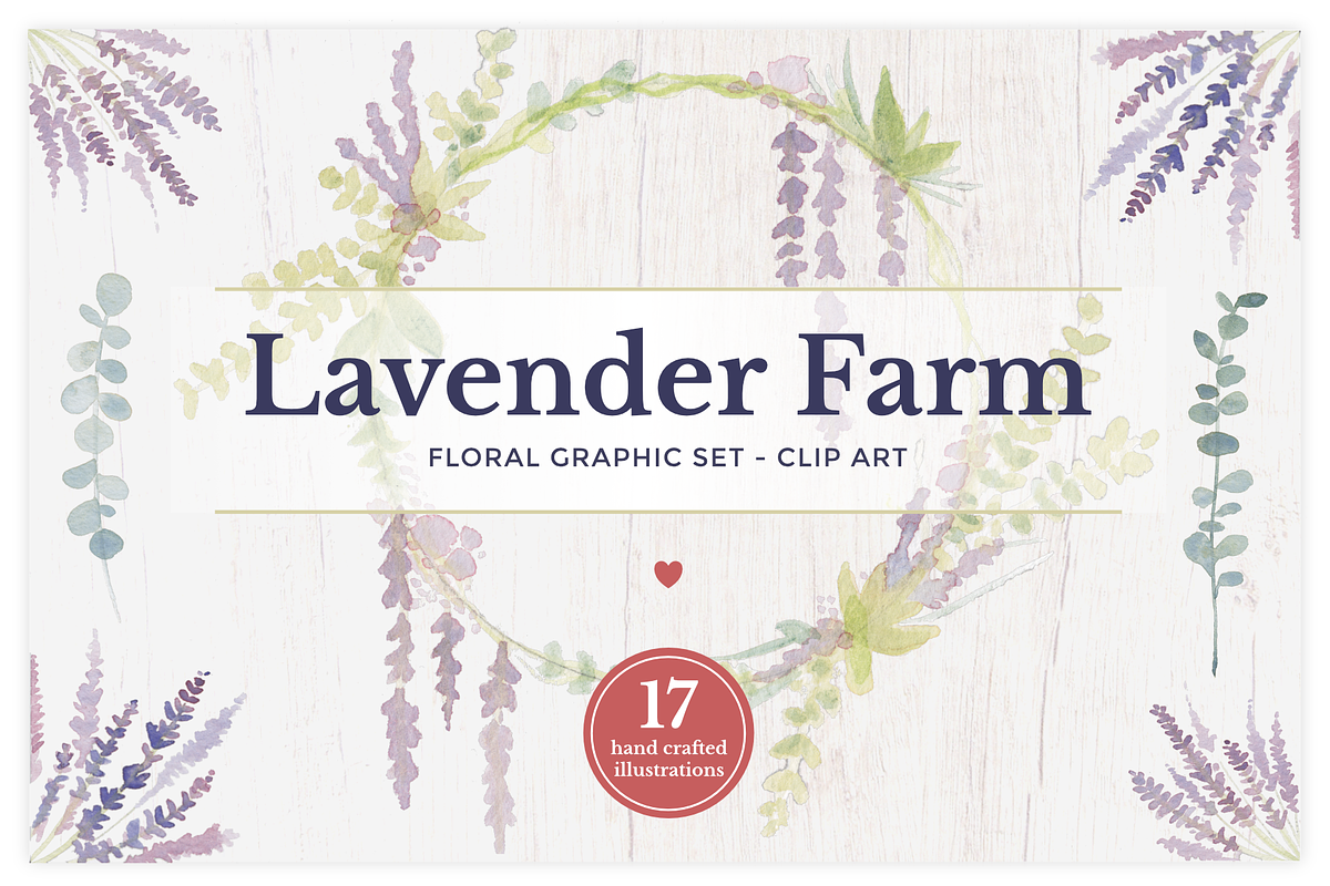 Lavender Farm Graphic Set - Clip Art, an Illustration by DESIGN SPLY (Photo 1 of 5)