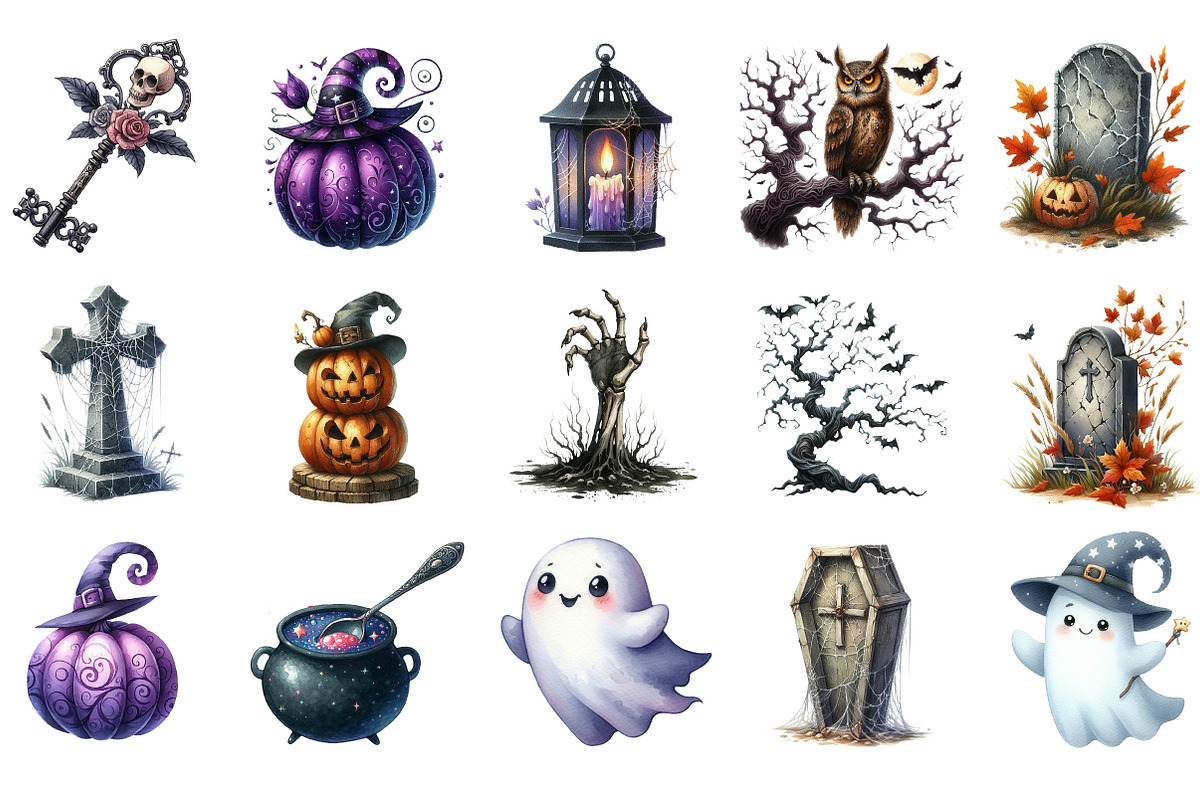 Watercolor Haunted House, an Illustration by Designking (Photo 2 of 5)