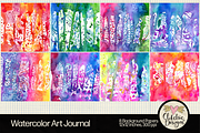 Watercolor Art Journal Backgrounds, a Texture Graphic by Clikchic Designs (Thumbnail 2 of 10)