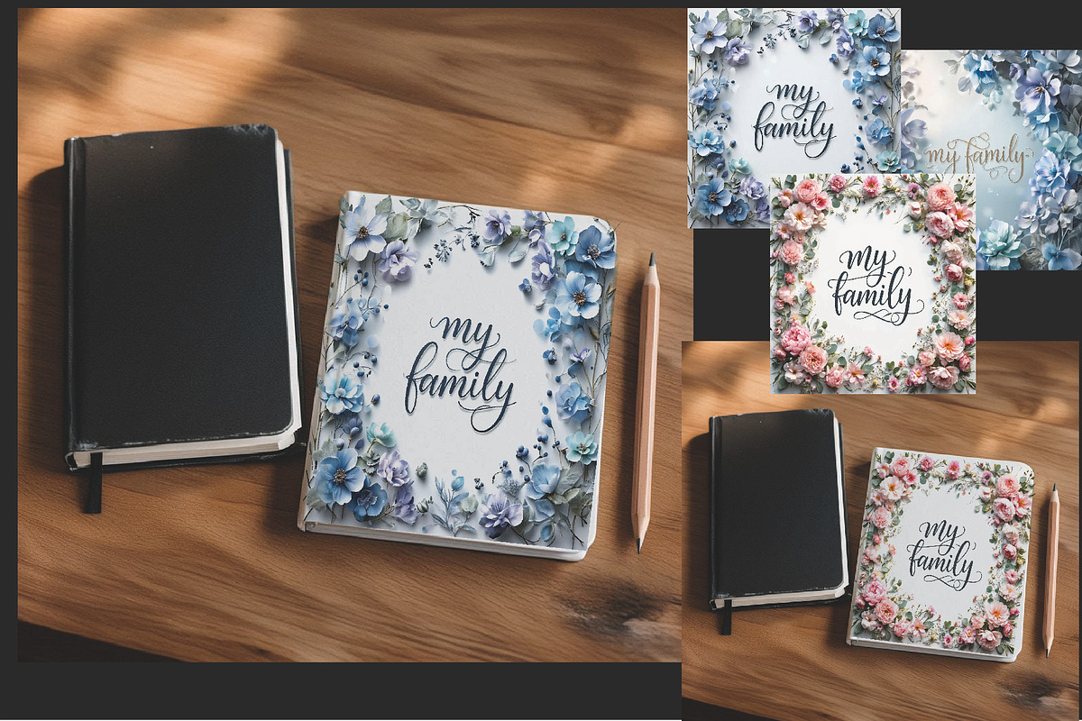 Floral “My Family” Wall Art Set – 3, an Illustration by Lesia.kabakova (Photo 1 of 5)
