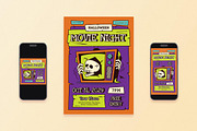 Halloween Movie Night Flyer Set, a Flyer Template by Aiyari Graphic (Thumbnail 1 of 3)