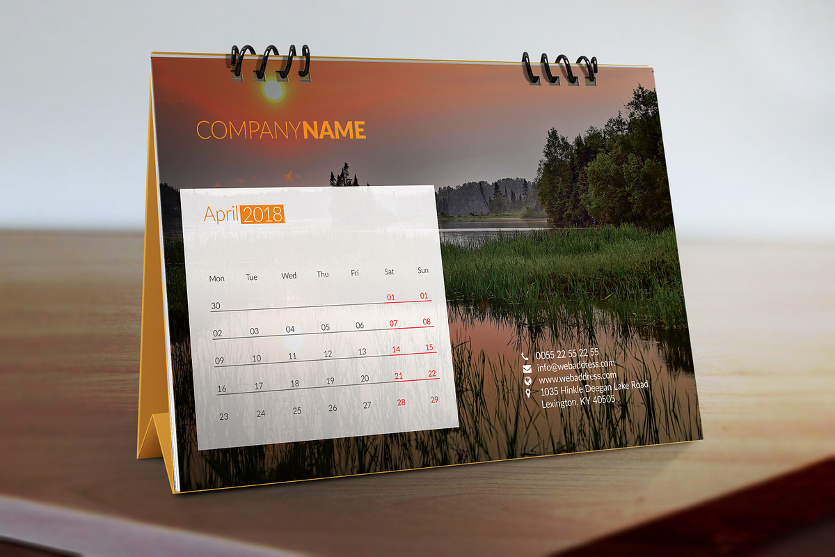 Desk Calendar (Template) 2018, a Stationery Template by graphicbox (Photo 7 of 7)