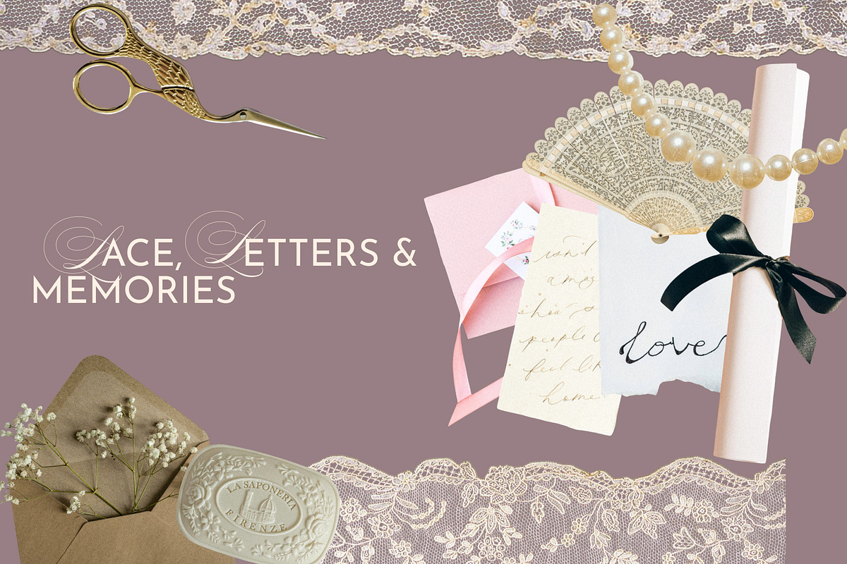Pearl & Lace: Romantic Collage Kit, an Object Graphic by Anzhelika (Photo 4 of 10)