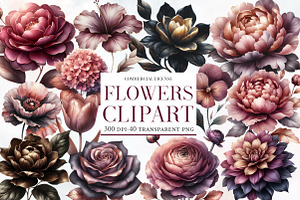 Watercolor Flowers clipart, an Illustration by Designworld