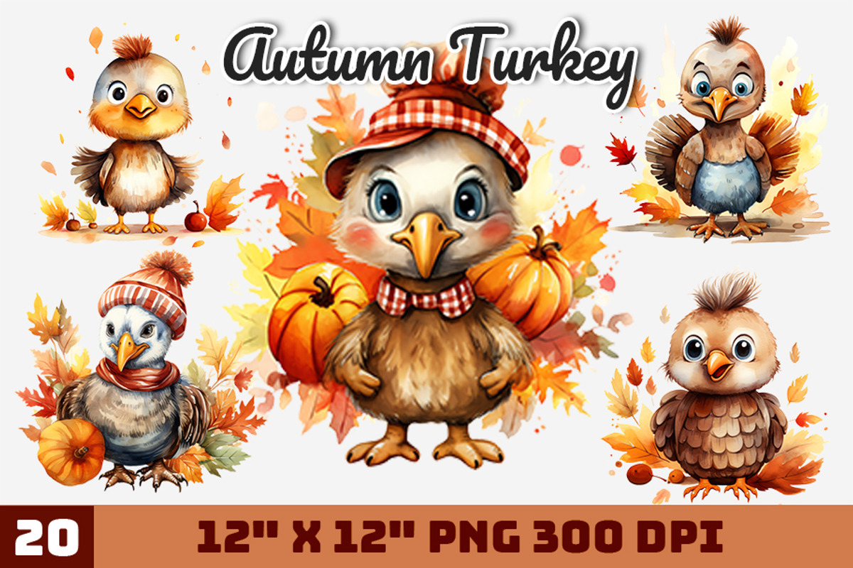 Autumn Turkey Watercolor, an Illustration by Gemstone (Photo 1 of 12)