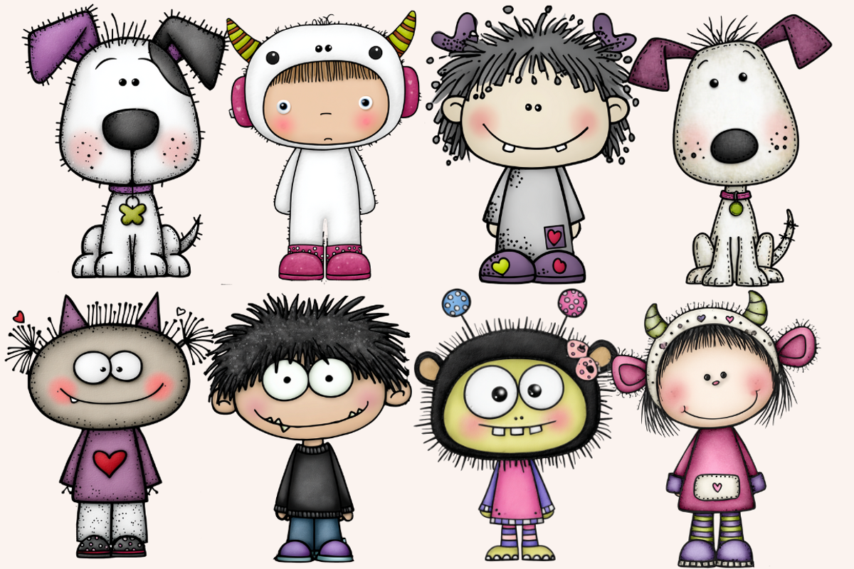 Quirky Monster Kids and Their Pets, a Person Illustration by PrintHaven Designs (Photo 2 of 6)