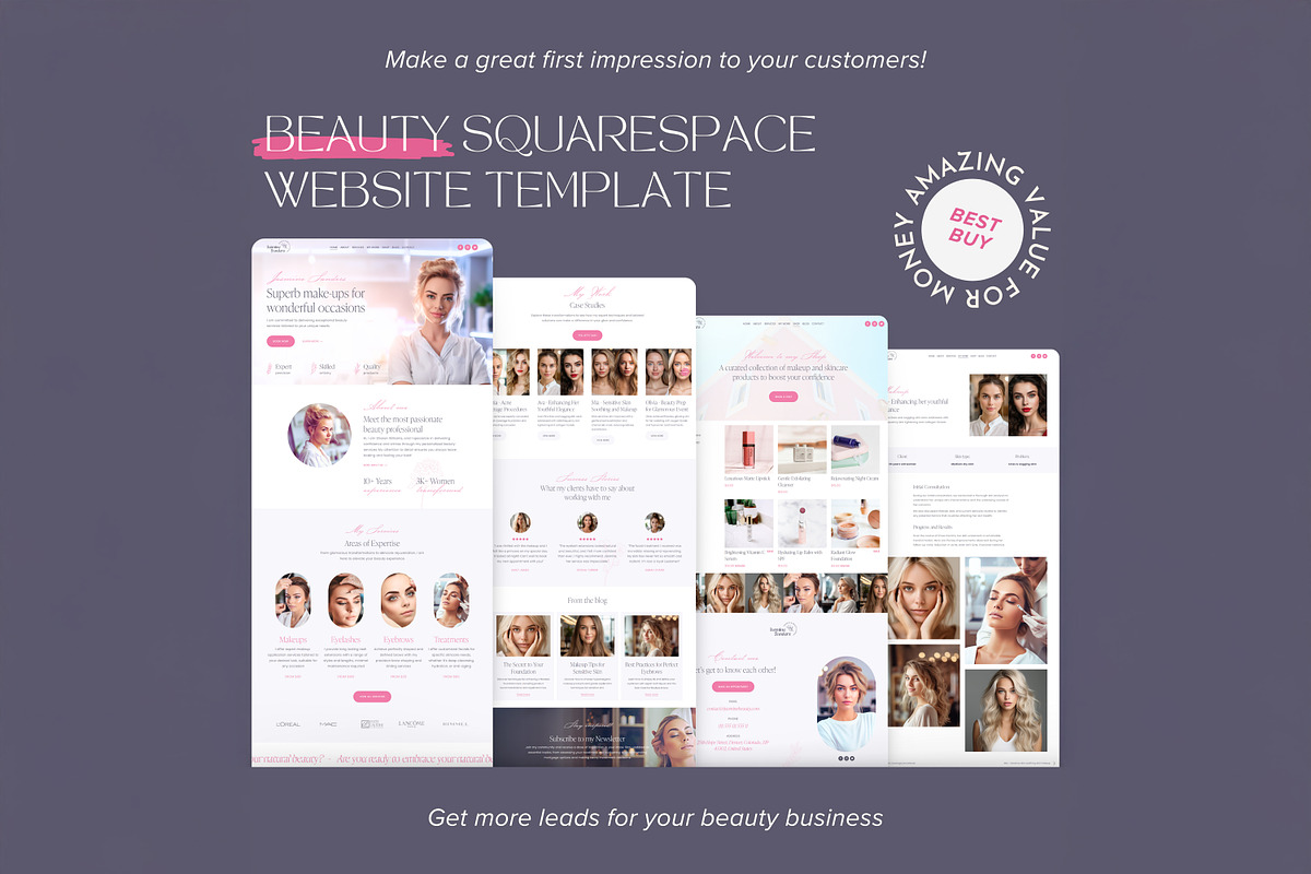 Esthetician Squarespace Template preview 5
